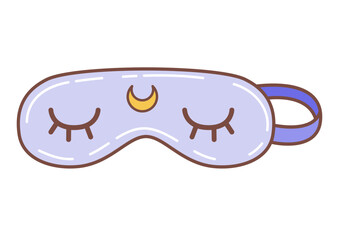 Cute sleep mask - isolated vector object for cozy home relax design