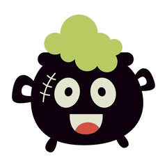 Halloween witch potion in pot