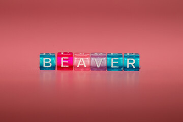 The word "beaver" made up of cubes
