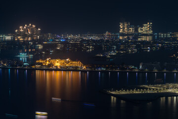 Dubai Luftaufnahme bei Nacht 