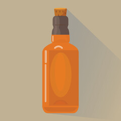 orange juice bottle isolated on white