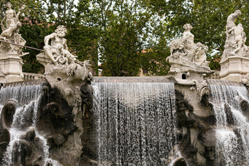 ancient fountain in turin italy