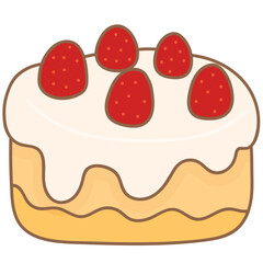 Strawberry Cake Element Illustration