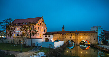 old stone bridge over the river Vils