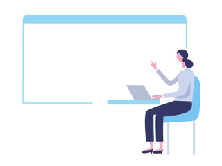 Illustration of Whiteboard and people 