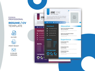 CV Resume Design template | Illustrator File