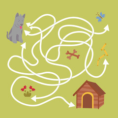 Educational maze game for kids. Previous illustration.