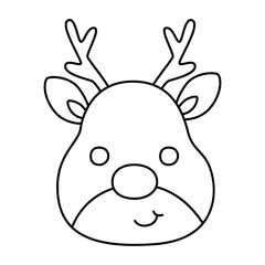 Reindeer head christmas icon.