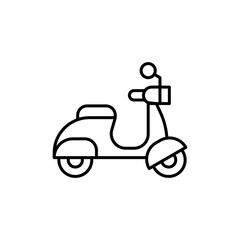 Transport related vector icons with outline style