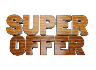 Super Offer Wood Effect 3D Text Rendering