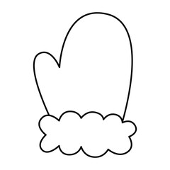 Mitten glove merry christmas icon.