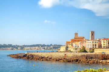 Naklejka premium Plage de la Gravette, Antibes, Côte d'Azur, Frankreich 