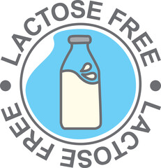 Vector lactose free sign. Icon for a label
