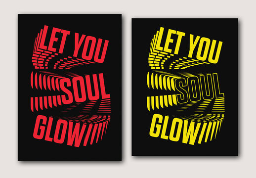 Trendy Stacked Typography Design Poster Layout
