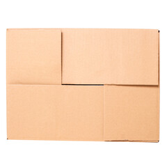 Image of a one scotched cardboard box on a white background