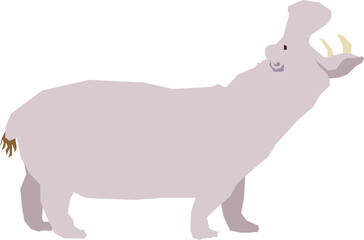 Hippopotamus  animal flat vector design isolated