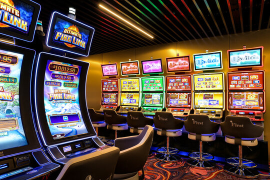 Slot machines in the casino on the territory of the hotel