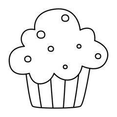 Cartoon christmas pastry cupcakes icon