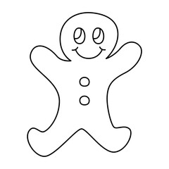 Holiday gingerbread man cookie icon.