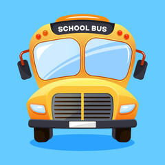 Vector Illustration School Bus. Back to school design for internet education, training, study.