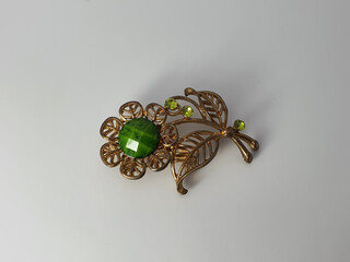 earrings with green gem