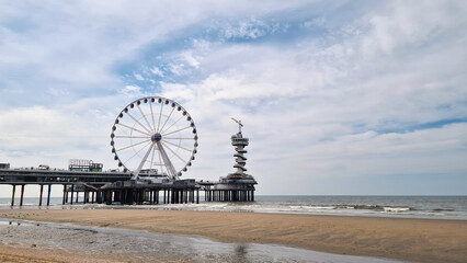 Ferris wheel and pier in the north sea
