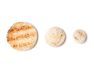 Bread circles isolated on a white background.