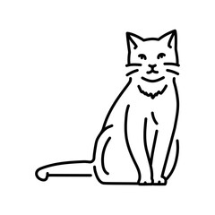 Cat sitting color line icon. Pictogram for web page
