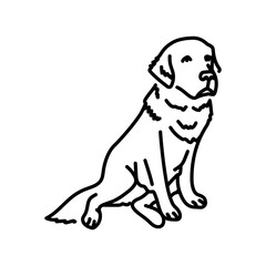 Dog is bad feeling color line icon. First Symptom of the disease.