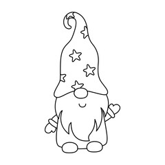 Cute christmas gnome icon.
