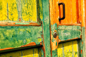 colorful old wooden door