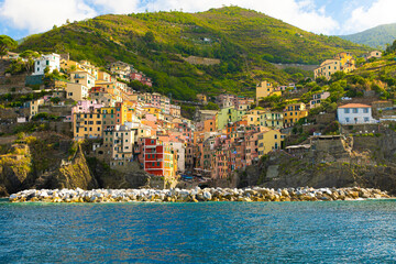 beautiful colorful scenic landscape of cinque terre