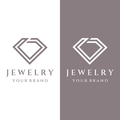 Jewelry ring abstract logo template design with luxury diamonds or gems.Isolated on black and white background.Logo can be for jewelry brands and signs.