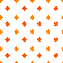 Orange elements pattern on the white background cartoon vector pattern. Ginger tiny flower pattern