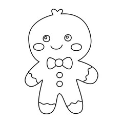 Holiday gingerbread man cookie icon.