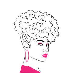 American African women side view illustration