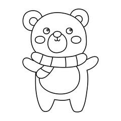 Polar bear with warm scarf christmas.