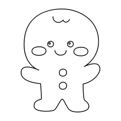 Holiday gingerbread man cookie icon.