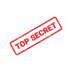 Top Secret Rubber Stamp. Canceled logo sign symbol. Red retro style tag template graphic.  Red grunge icon stamp illustration.