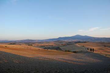 hilly landscape in Tuscany, Italy (place of the gladiator film)