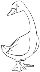 Goose. Element for coloring page. Cartoon style.
