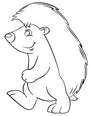 Hedgehog. Element for coloring page. Cartoon style.
