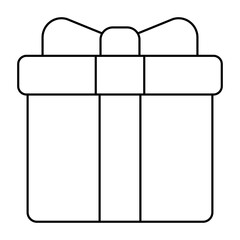 Gift box line outline icon.
