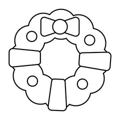 Christmas wreath icon.