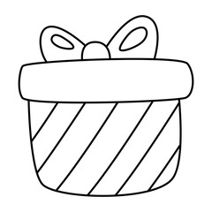 Gift box line outline icon.
