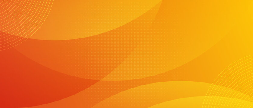 Yellow and orange vector long banner. Minimal background with curve and copy space for text. Facebook cover, web banner, header