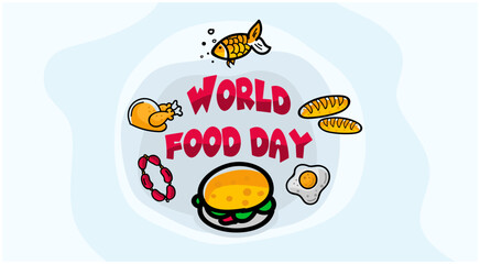Flat design world food day background template