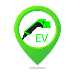 Electric car charge station map pin