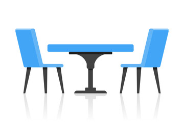 Chair, table icon. Vector illustration, flat design