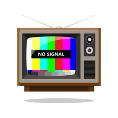 Retro television mock up No signal on screen